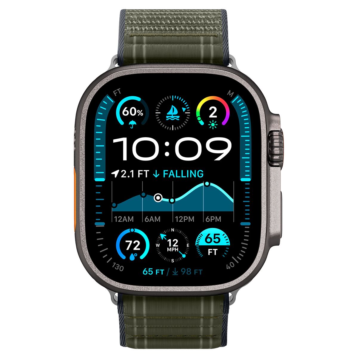 Spigen Fabric Band (hook-and-loop), green - Apple Watch 49mm/46mm/45mm/44mm (2)