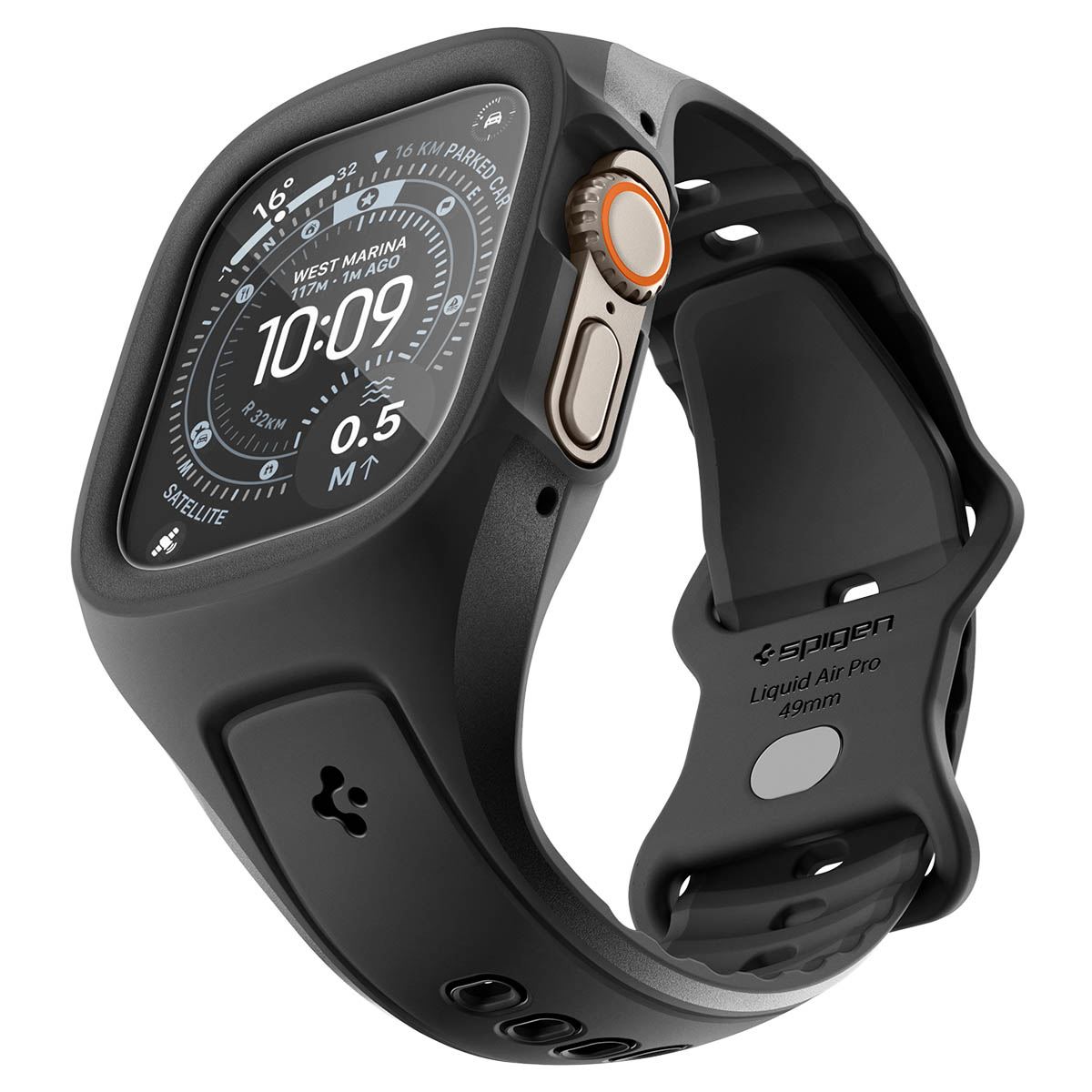 Spigen Liquid Air Pro (w Glass), matte black - Apple Watch Ultra 2026/3/2/1 49mm (12)