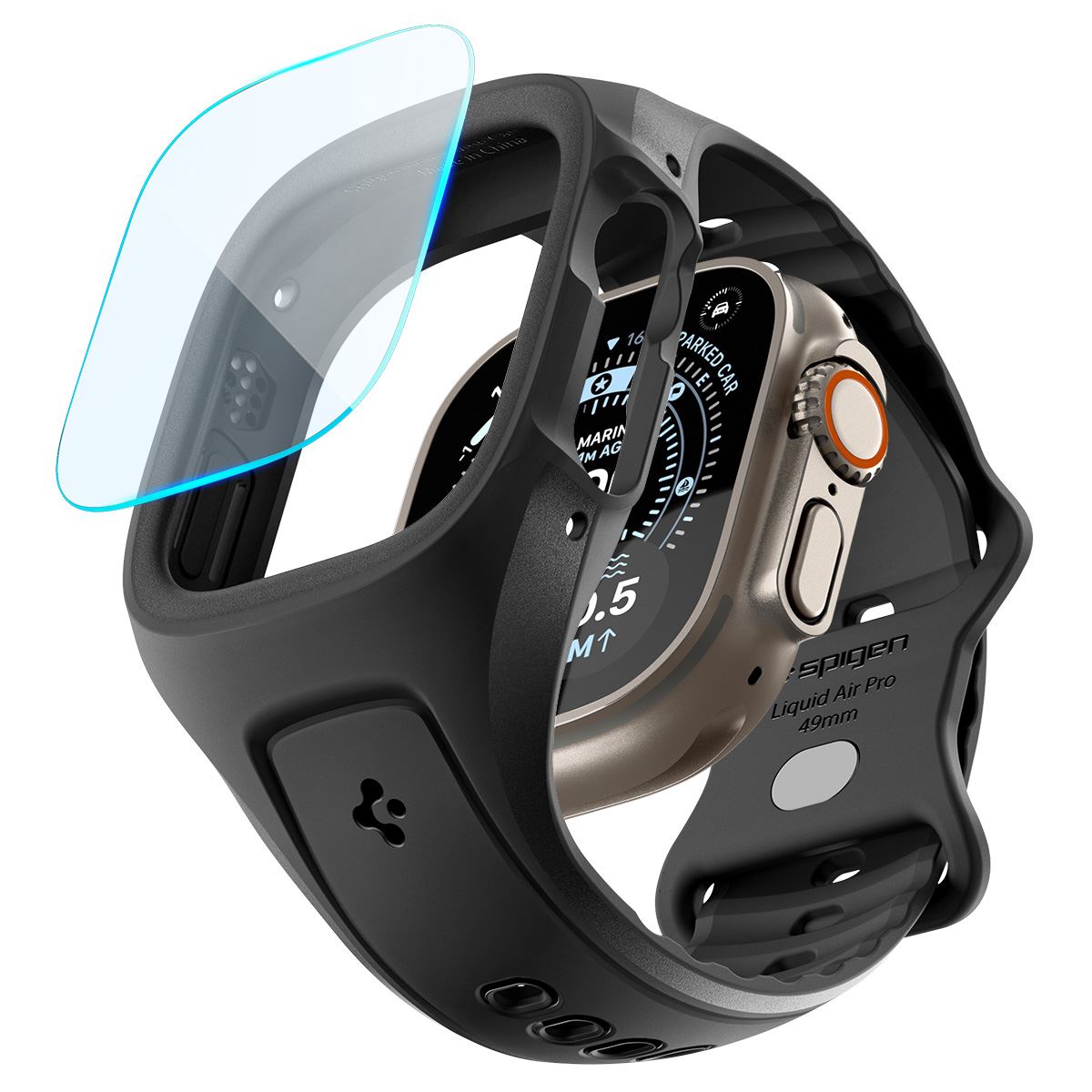 Spigen Liquid Air Pro (w Glass), matte black - Apple Watch Ultra 2026/3/2/1 49mm (2)