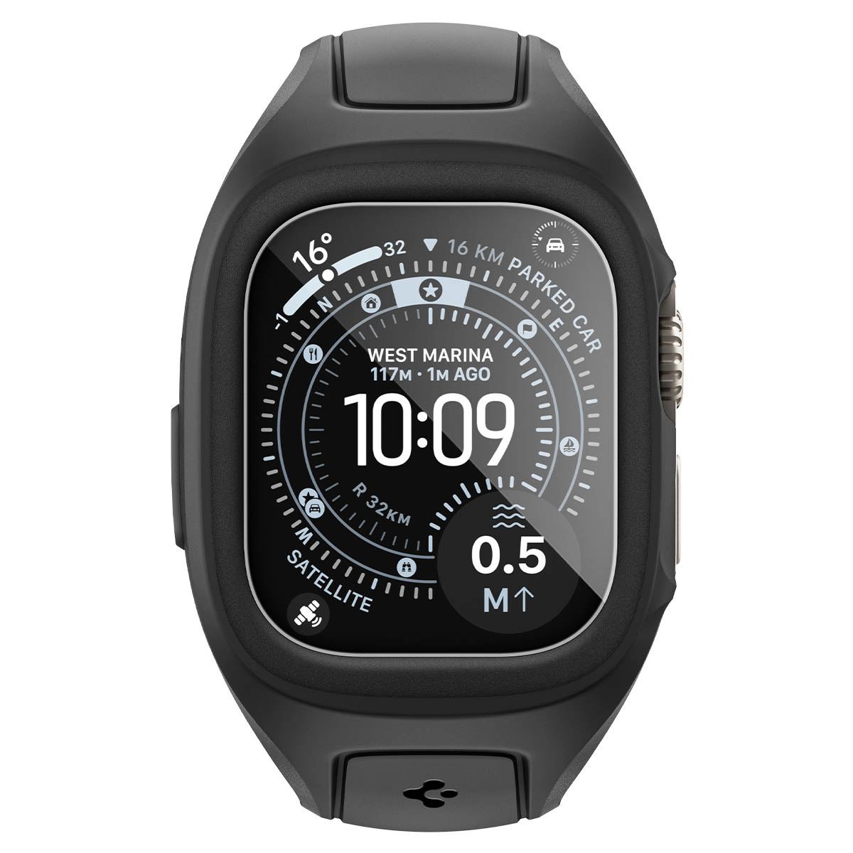 Spigen Liquid Air Pro (w Glass), matte black - Apple Watch Ultra 2026/3/2/1 49mm (3)