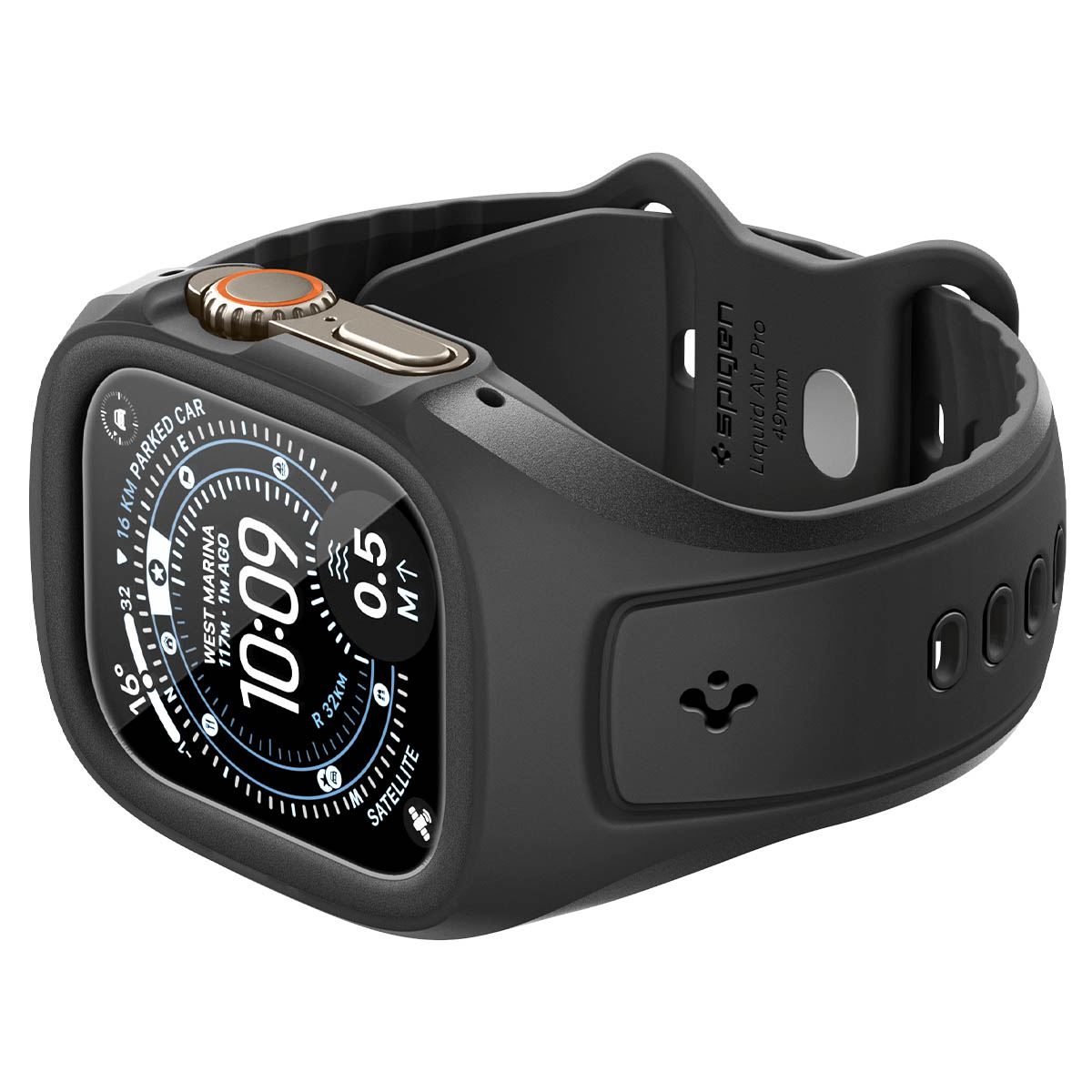 Spigen Liquid Air Pro (w Glass), matte black - Apple Watch Ultra 2026/3/2/1 49mm (4)