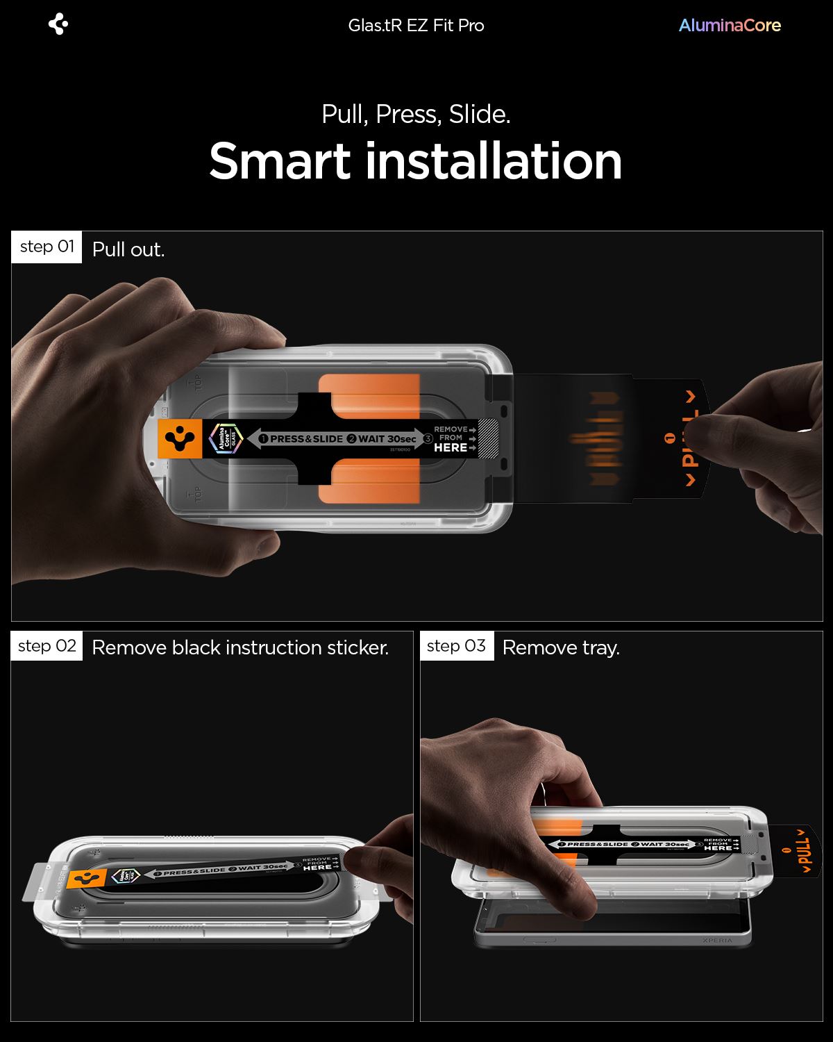 Spigen Glass tR EZ Fit Pro 2 Pack, transparency - Sony Xperia 10 VII (14)