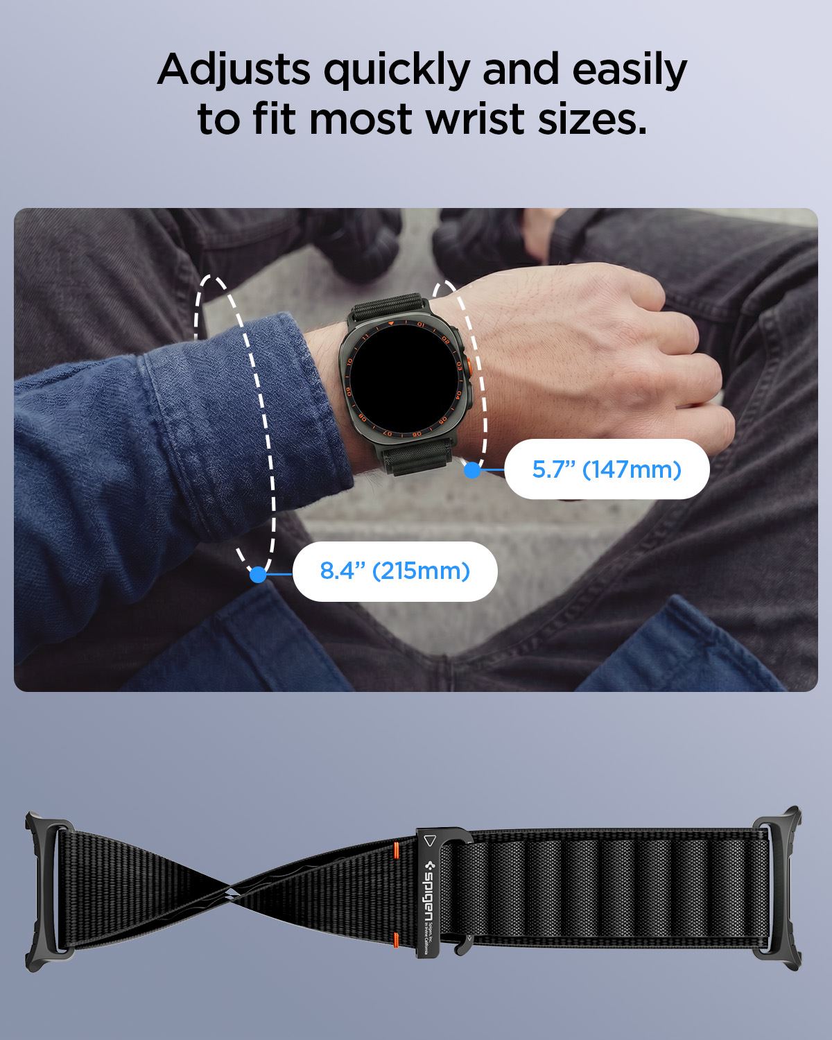 Spigen Fabric Band, black - Samsung Galaxy Watch 9/8 46mm/44mm/40mm (14)