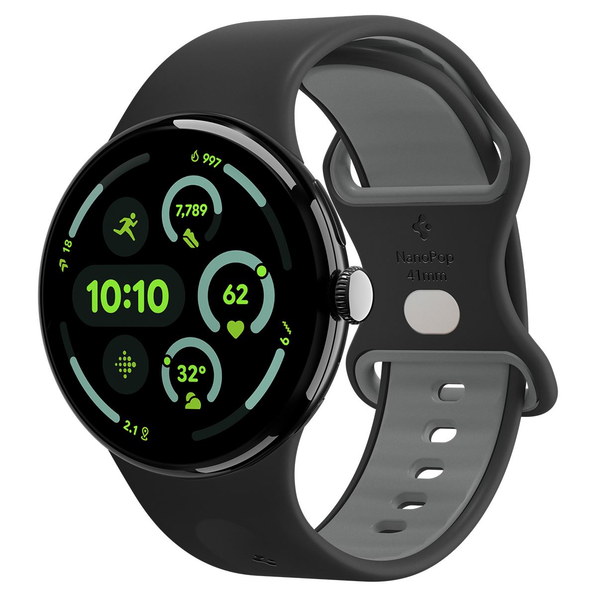 Spigen Nano Pop Band, black sesame - Google Pixel Watch 4/3/2/1 41mm (1)