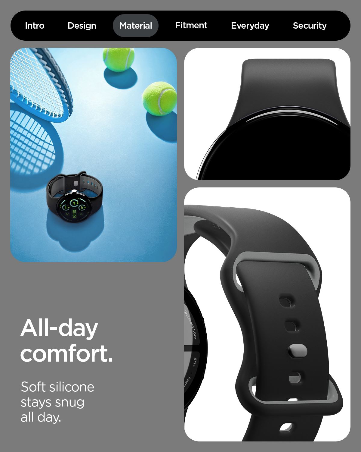 Spigen Nano Pop Band, black sesame - Google Pixel Watch 4/3/2/1 41mm (13)