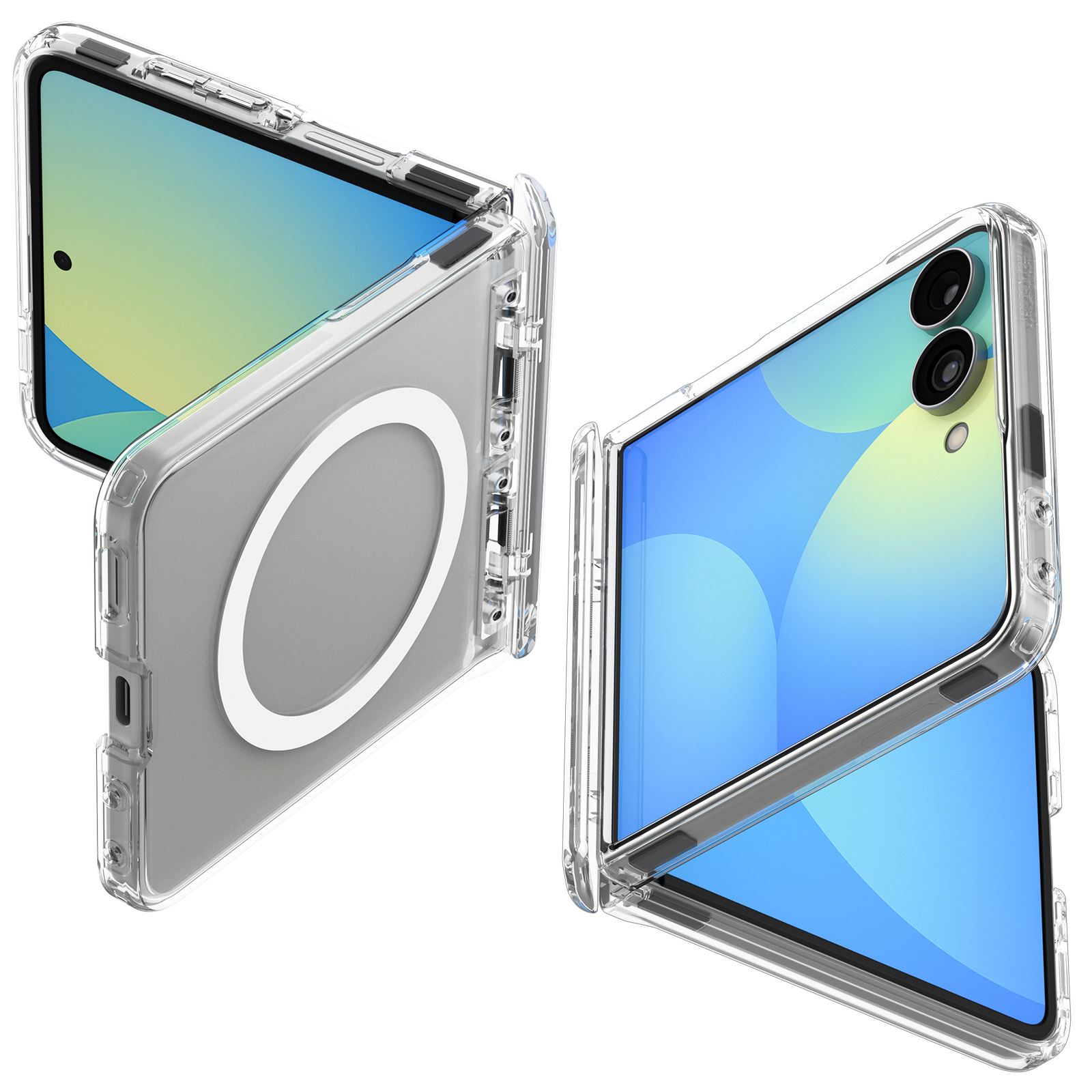 Spigen Ultra Hybrid Pro MagSafe, clear white - Samsung Galaxy Z Flip8 (1)