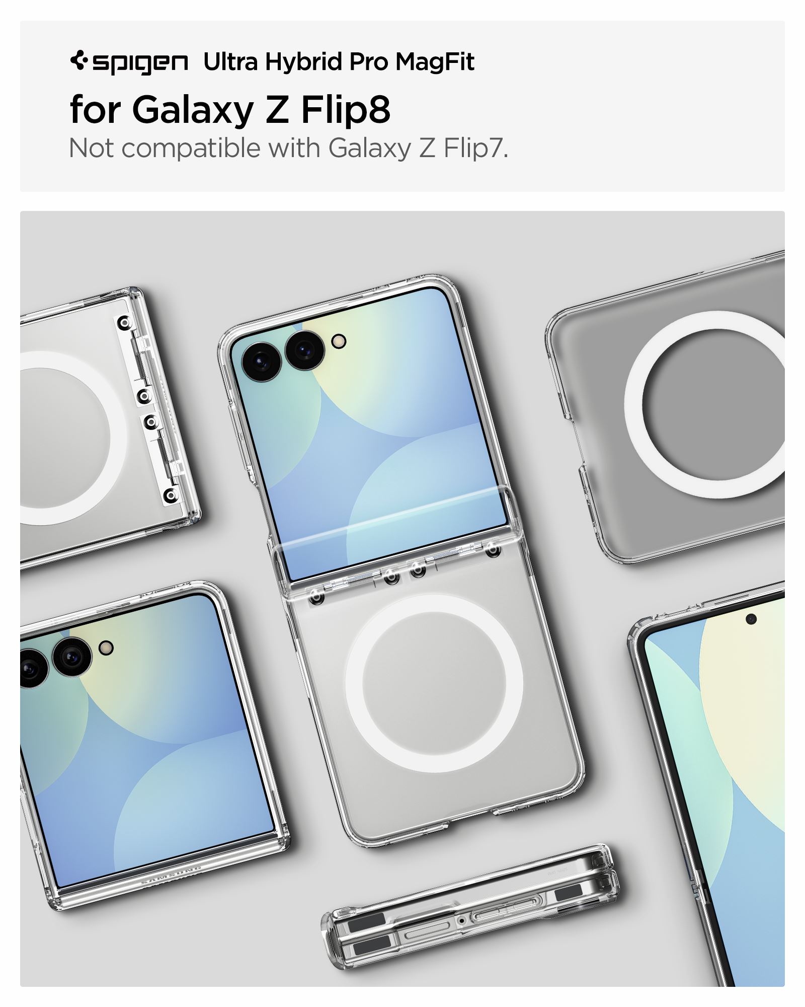 Spigen Ultra Hybrid Pro MagSafe, clear white - Samsung Galaxy Z Flip8 (14)