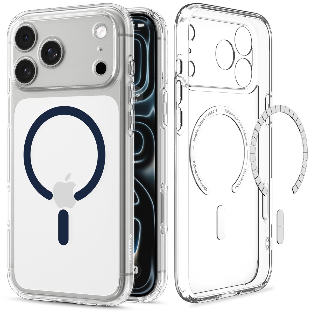 Spigen Ultra Hybrid MagSafe, clear deep blue - iPhone 18 Pro Max/17 Pro Max
