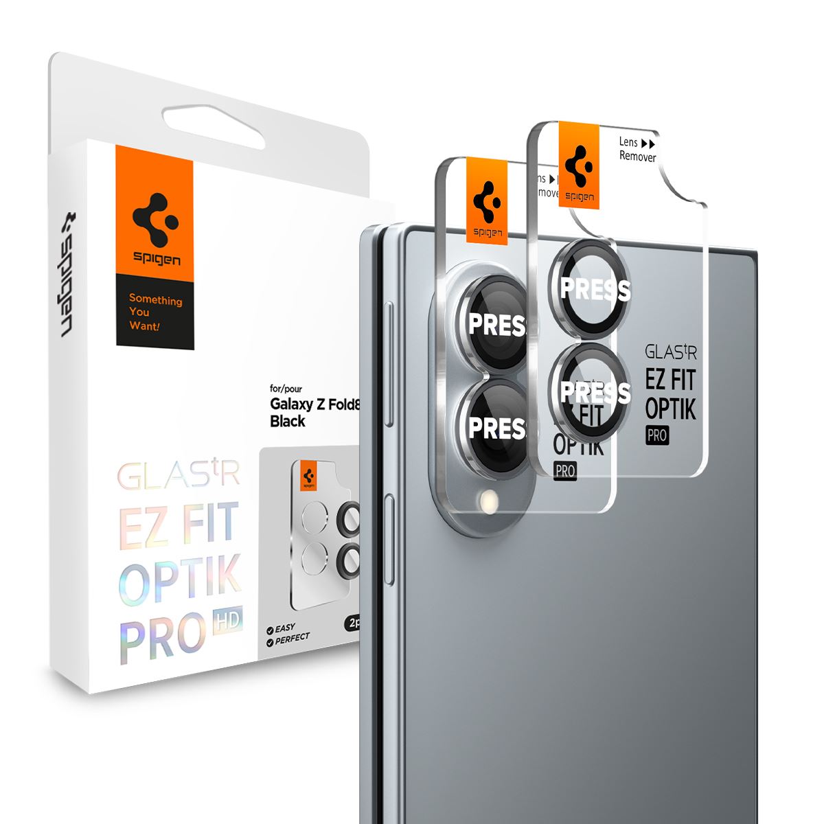Spigen Glass tR EZ Fit Optik Pro HD 2 Pack, black - Samsung Galaxy Z Fold8 (1)