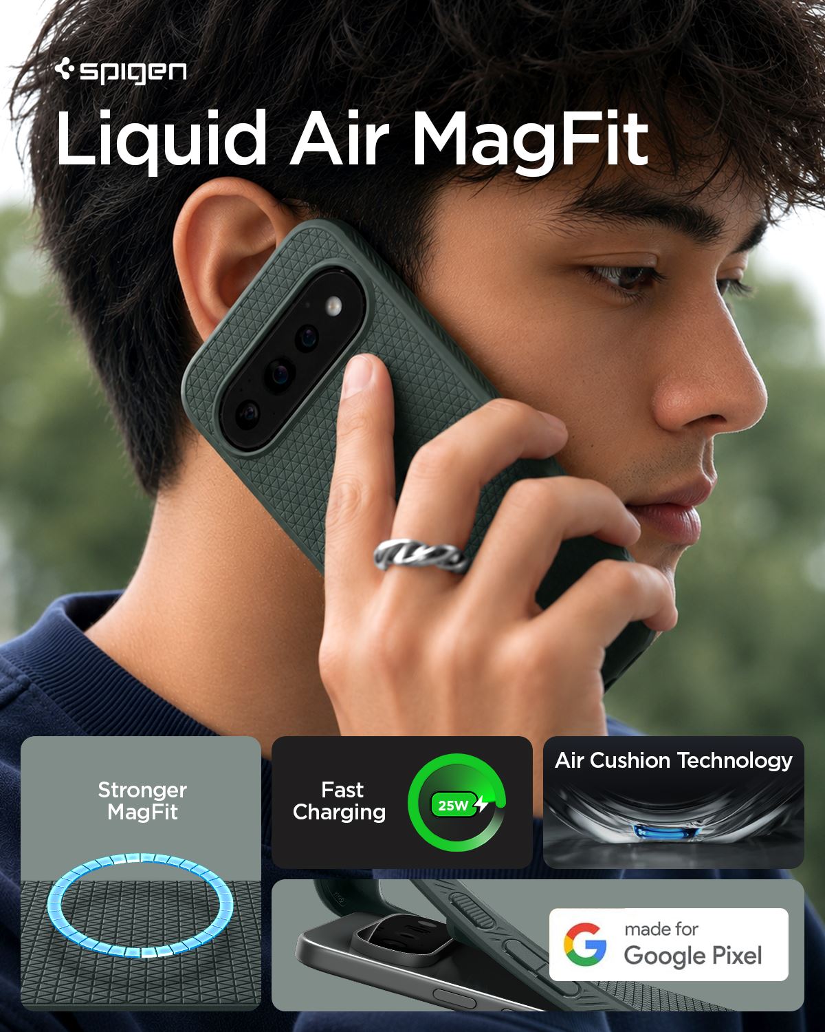 Spigen Liquid Air MagSafe, abyss green - Google Pixel 11 Pro (11)