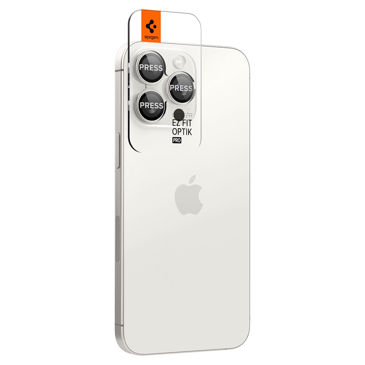 Spigen Glass tR EZ Fit Optik Pro 2 Pack, white tita - iPhone 17/16/15 Pro / 17/16/15 Pro Max (2)