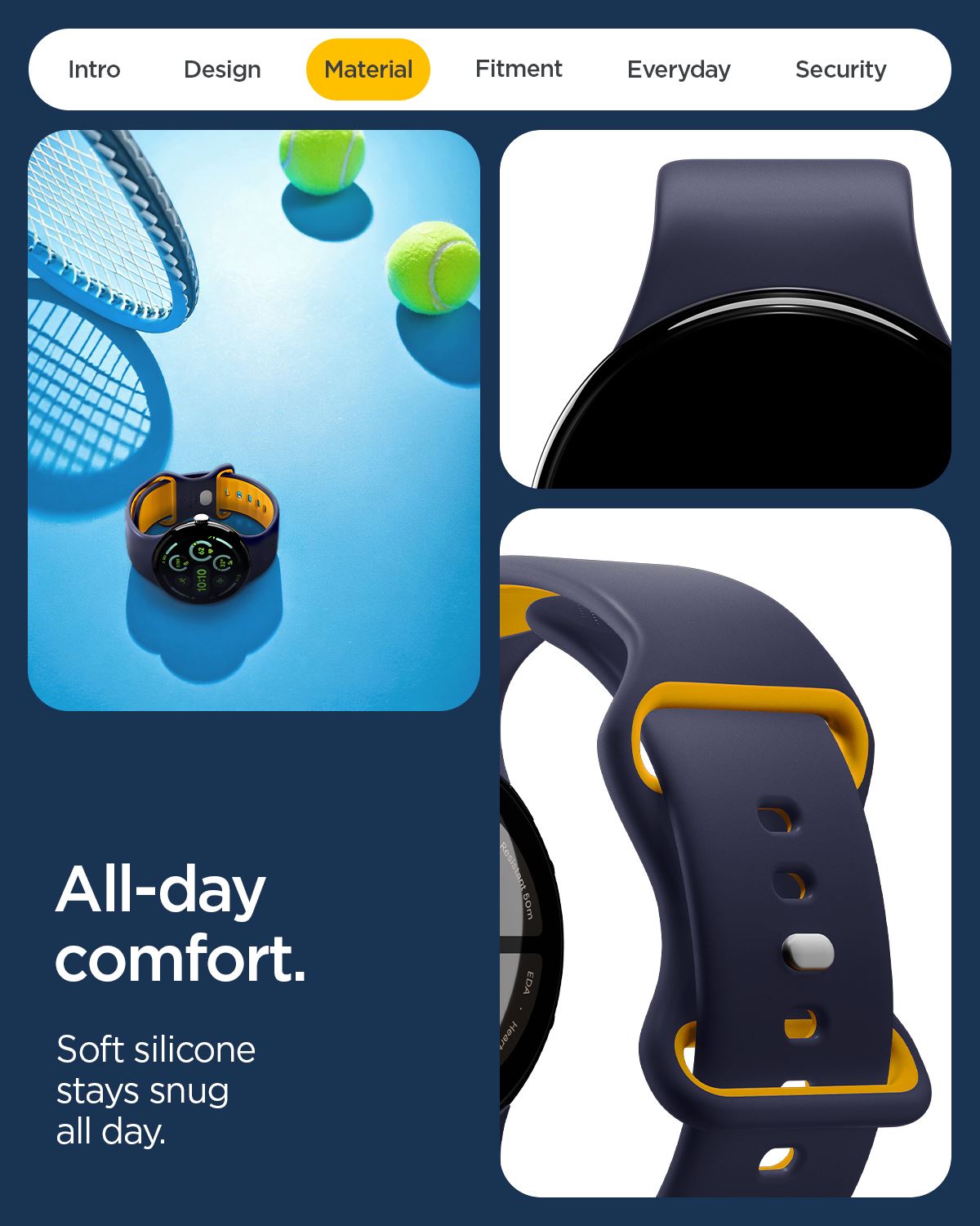 Spigen Nano Pop Band, blueberry navy - Google Pixel Watch 4/3/2/1 41mm (13)