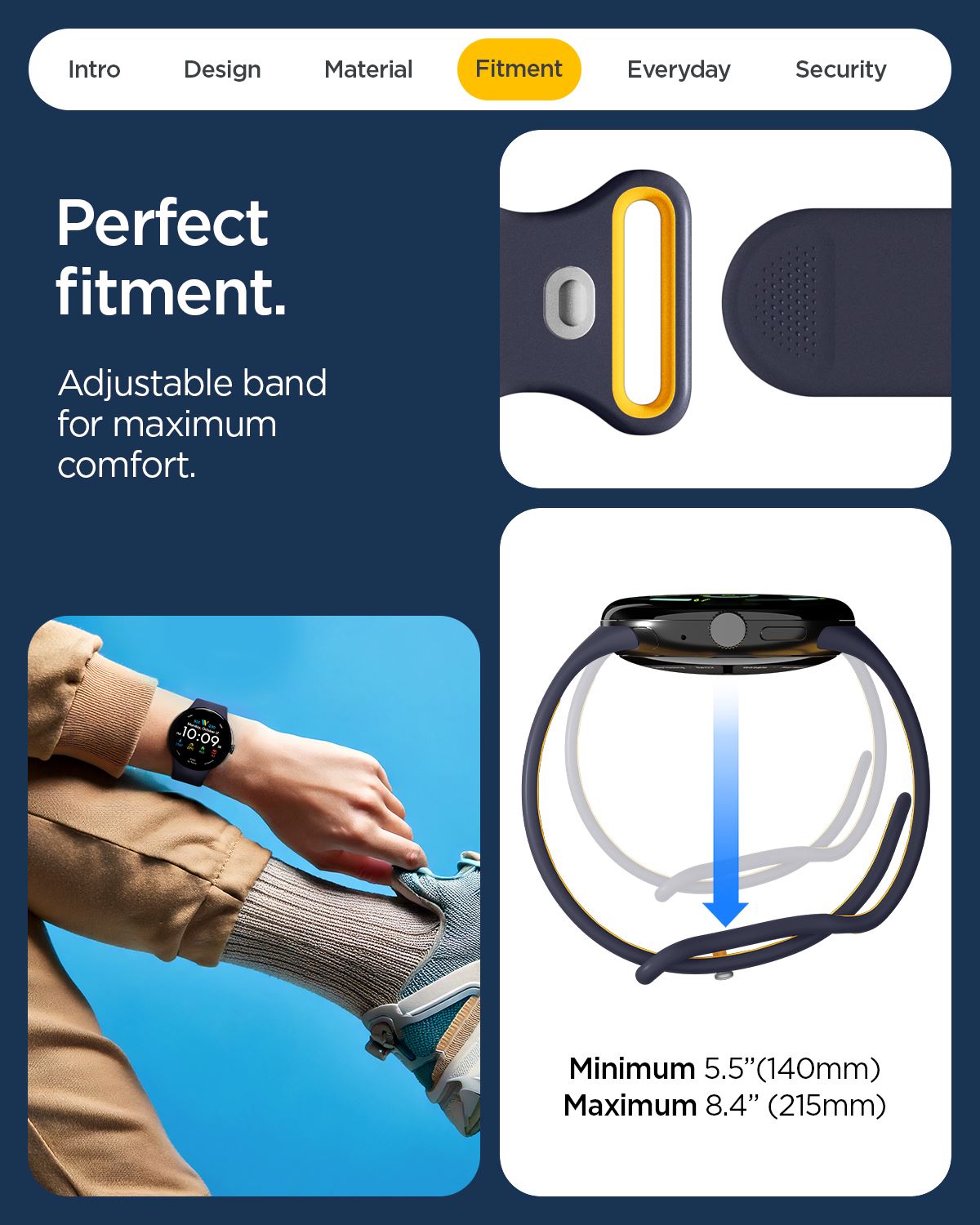 Spigen Nano Pop Band, blueberry navy - Google Pixel Watch 4/3/2/1 41mm (14)