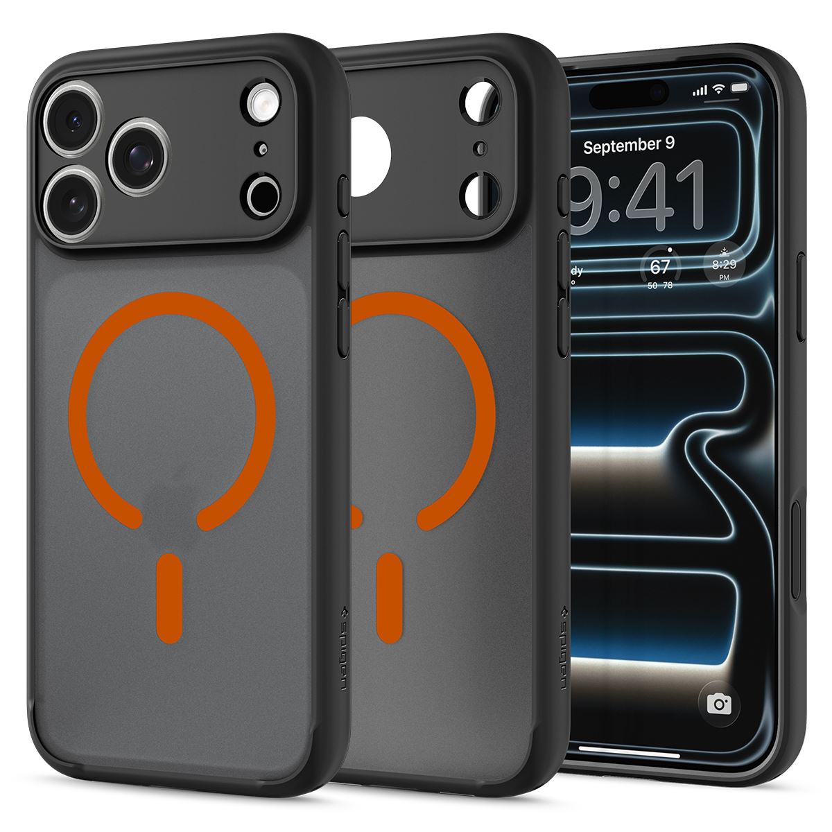Spigen Ultra Hybrid MagSafe, frost black orange - iPhone 18 Pro Max/17 Pro Max (2)