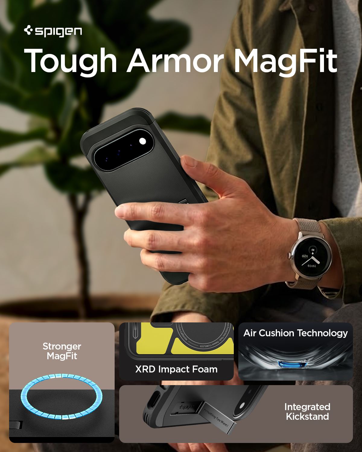 Spigen Tough Armor MagSafe, black - Google Pixel 11 (13)