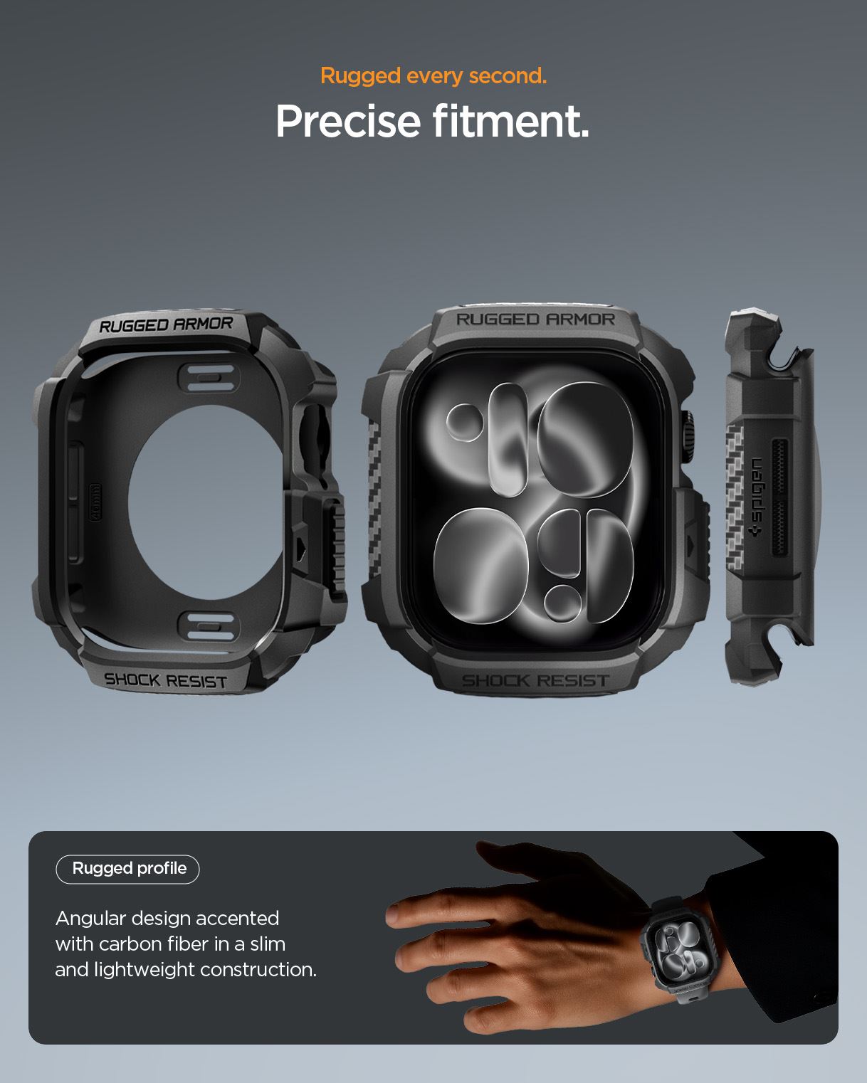 Spigen Rugged Armor 2, matte black - Apple Watch 11 46mm (13)