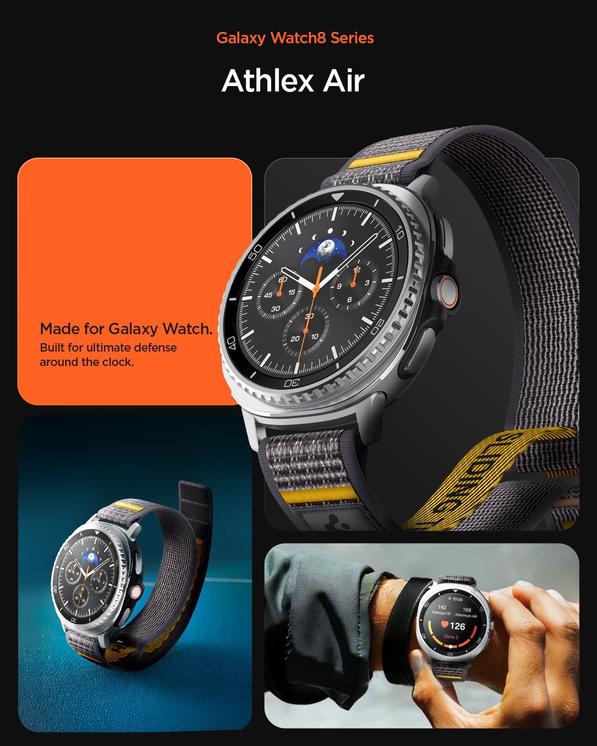 Spigen Athlex Air Band, active gray - Samsung Galaxy Watch 8 46mm/44mm/40mm (13)