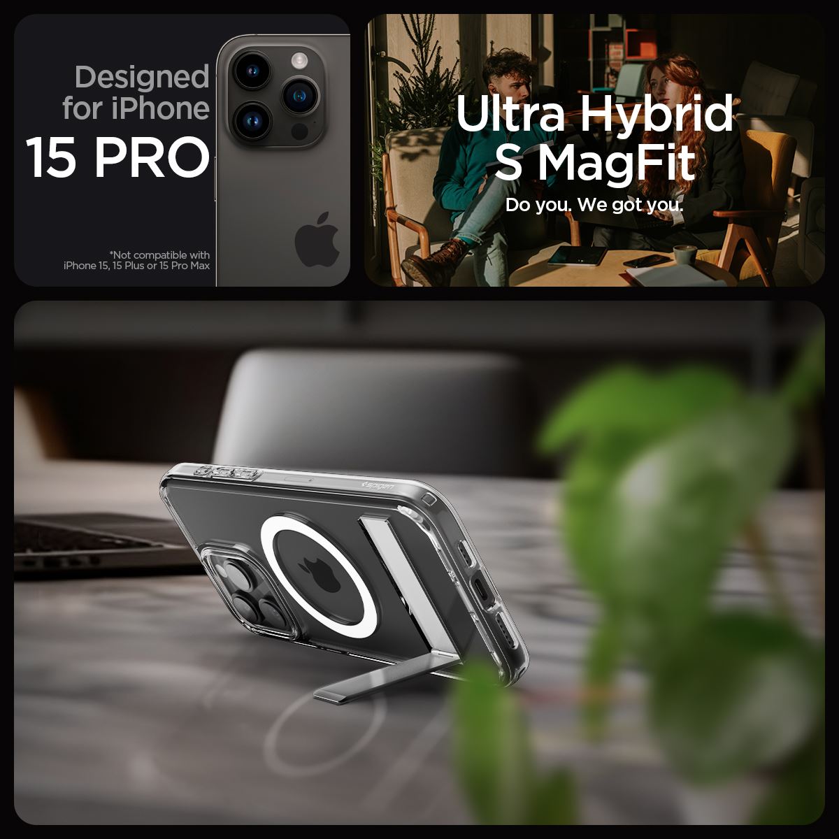 Spigen Ultra Hybrid S MagSafe, crystal clear - iPhone 15 Pro (13)