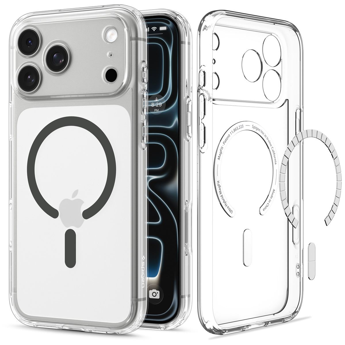 Spigen Ultra Hybrid MagSafe, clear graphite - iPhone 18 Pro Max/17 Pro Max