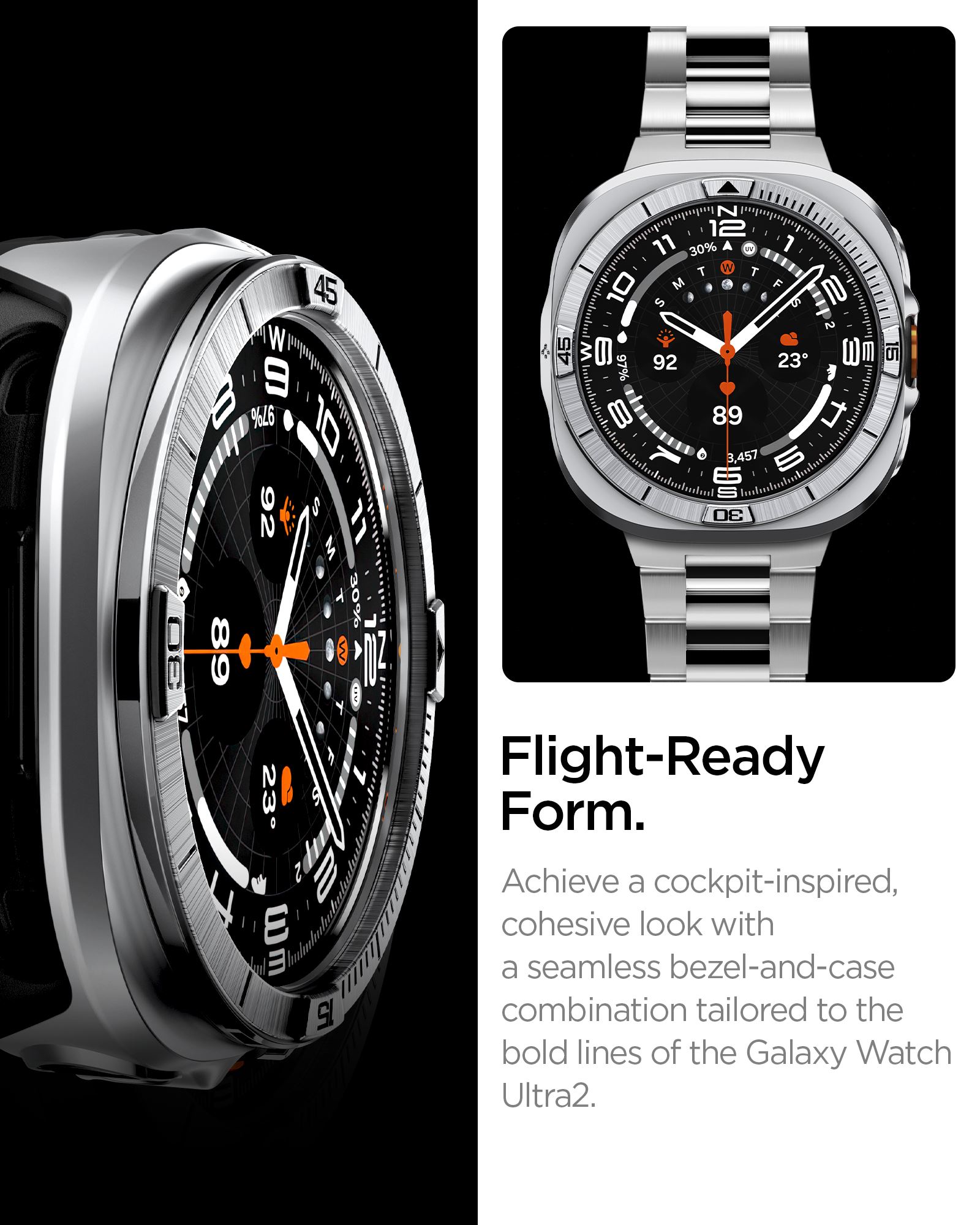 Spigen Bezel Tune Pro (Pilot), silver - Samsung Galaxy Watch Ultra 2 47mm (12)