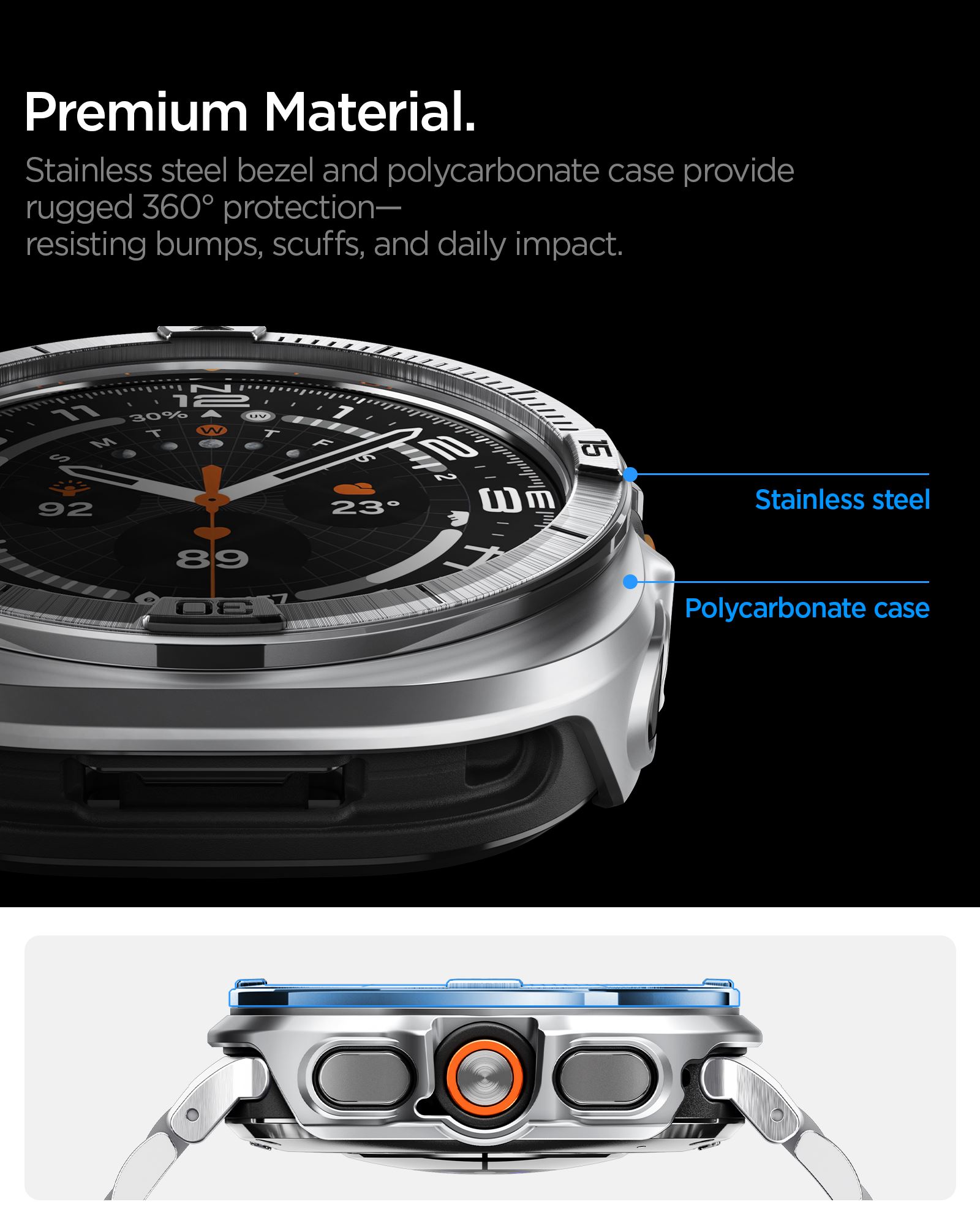 Spigen Bezel Tune Pro (Pilot), silver - Samsung Galaxy Watch Ultra 2 47mm (13)
