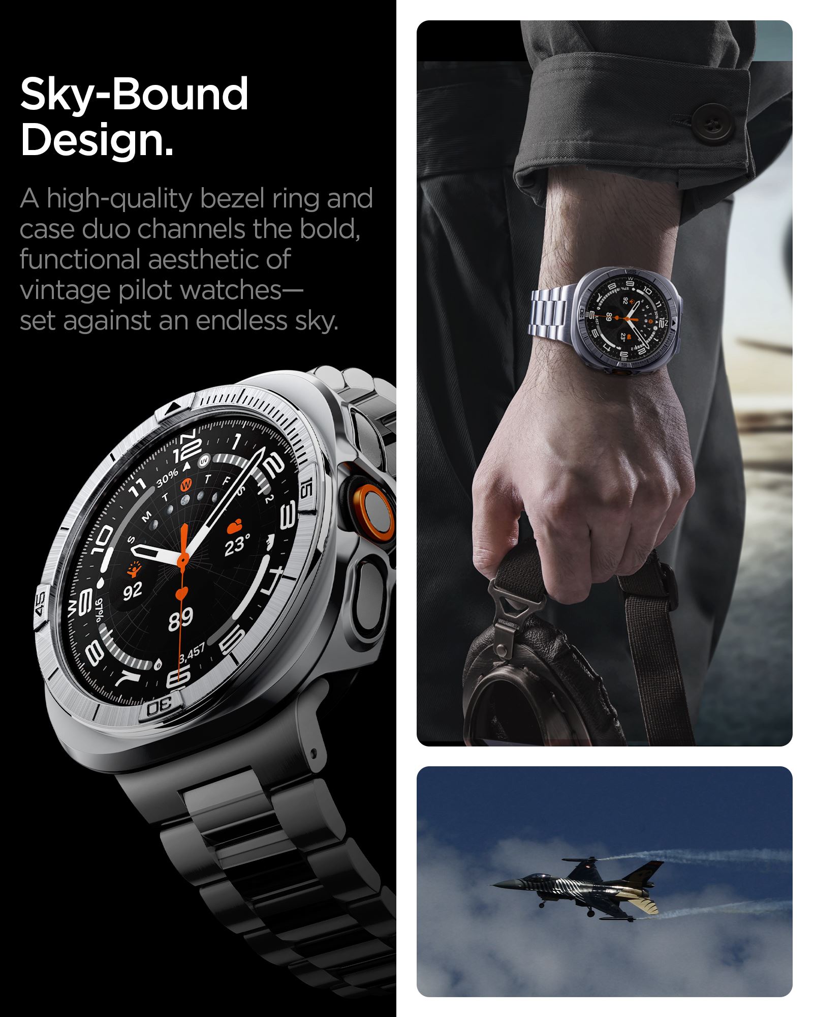 Spigen Bezel Tune Pro (Pilot), silver - Samsung Galaxy Watch Ultra 2 47mm (14)