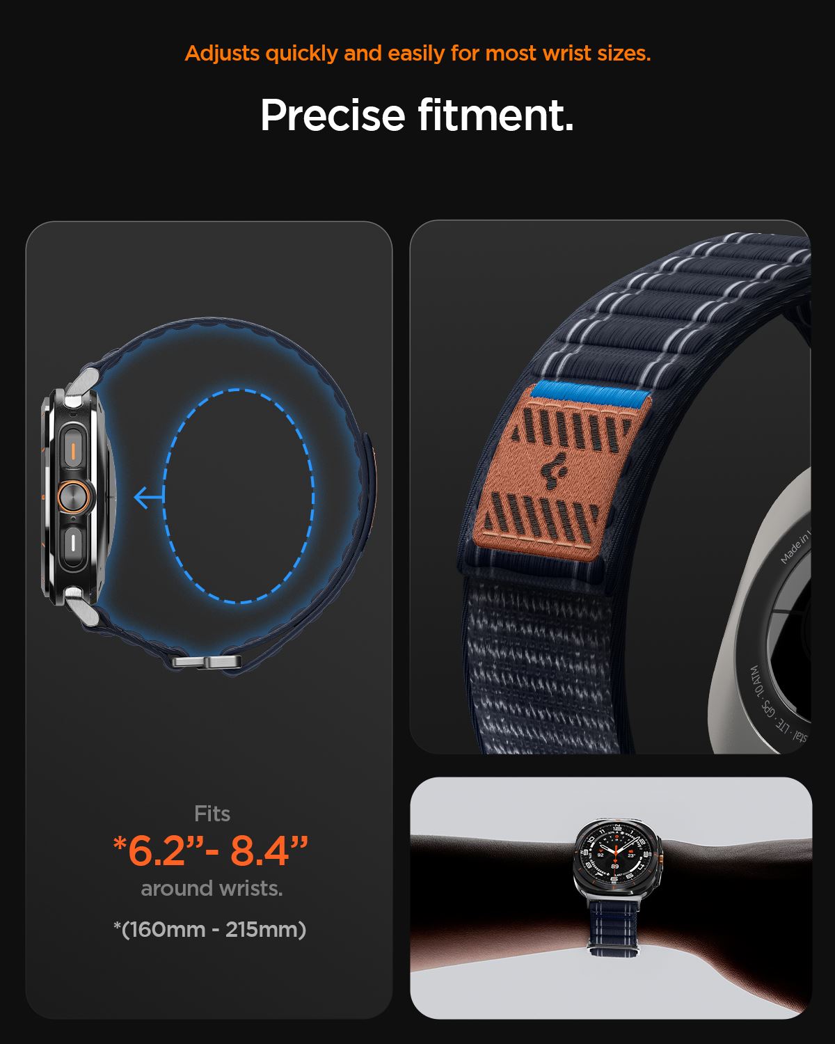 Spigen Fabric Band (hook-and-loop), navy - Samsung Galaxy Watch Ultra 47mm (16)