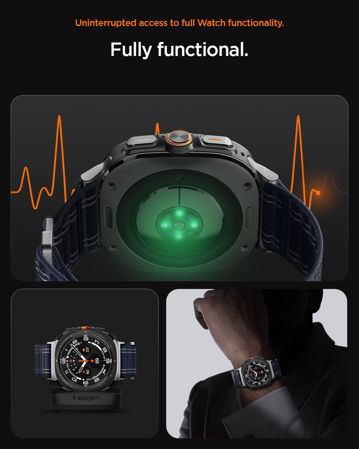 Spigen Fabric Band (hook-and-loop), navy - Samsung Galaxy Watch Ultra 47mm (20)