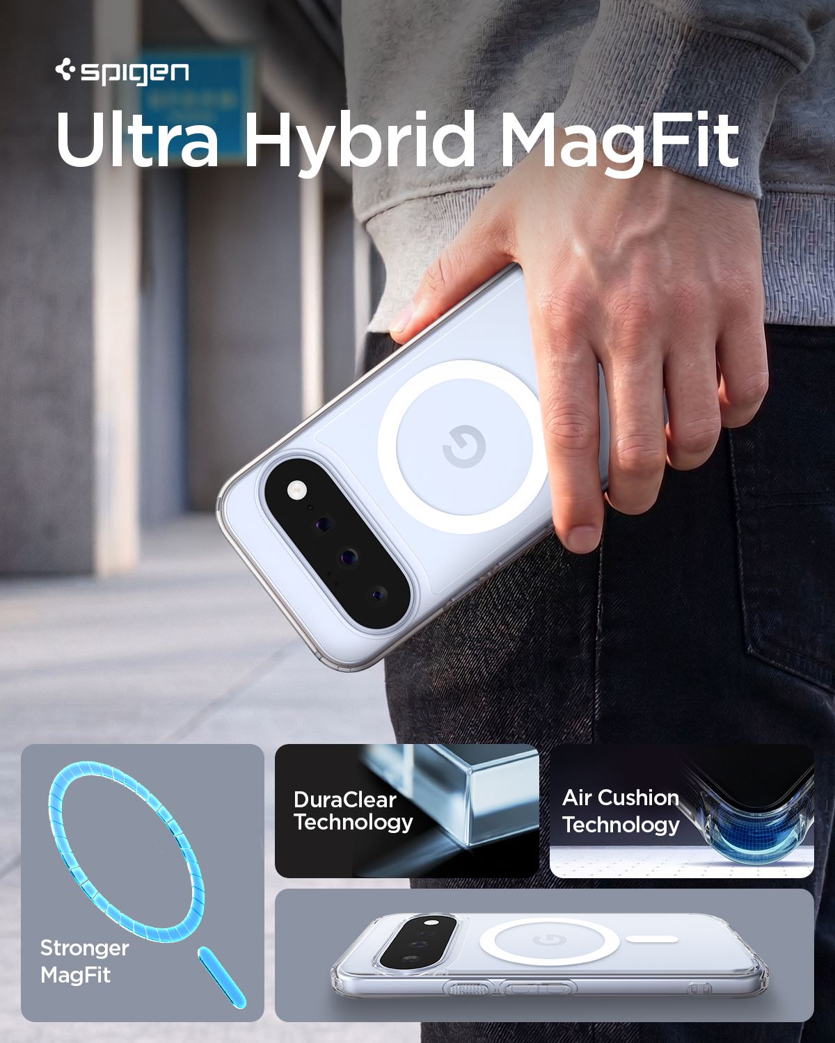 Spigen Ultra Hybrid MagSafe, clear white - Google Pixel 11 (14)