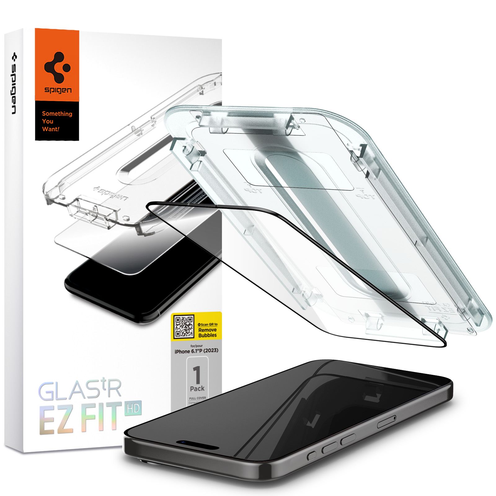 Spigen Glass tR EZ Fit HD 1 Pack, FC Black - iPhone 15 Pro
