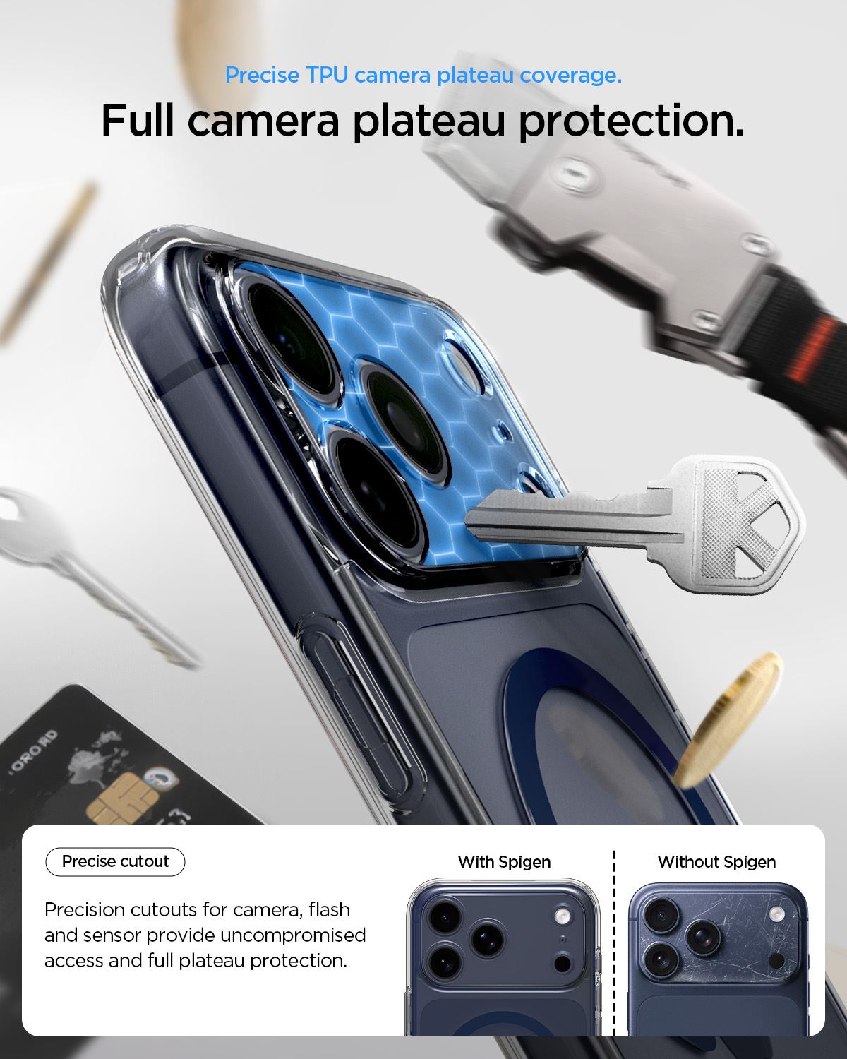 Spigen Ultra Hybrid MagSafe, clear deep blue - iPhone 17 Pro Max (11)