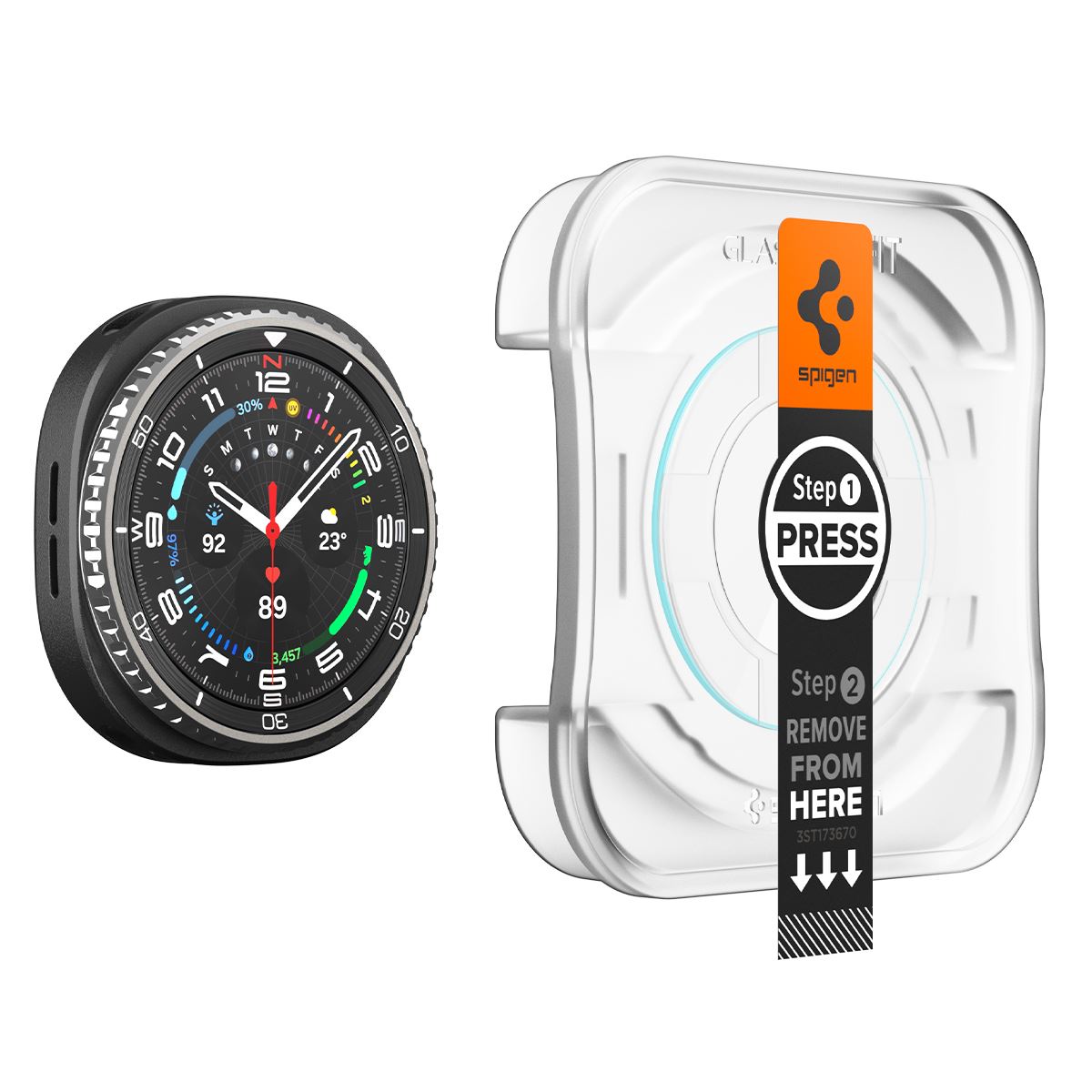 Spigen Glass tR EZ Fit 2 Pack - Samsung Galaxy Watch 8 Classic (46mm) (3)