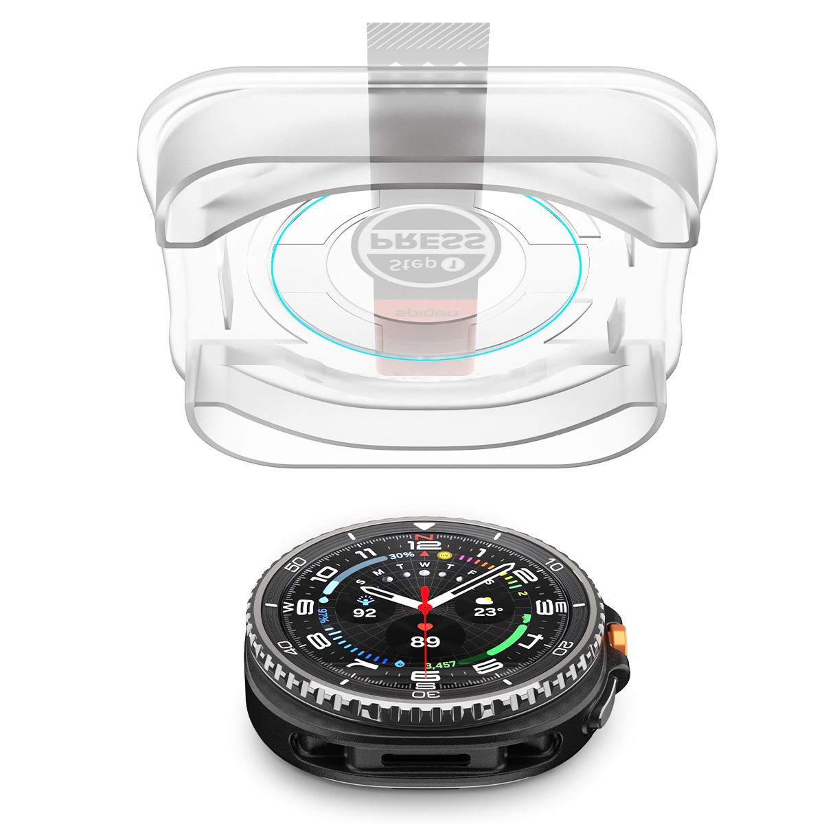 Spigen Glass tR EZ Fit 2 Pack - Samsung Galaxy Watch 8 Classic (46mm) (4)