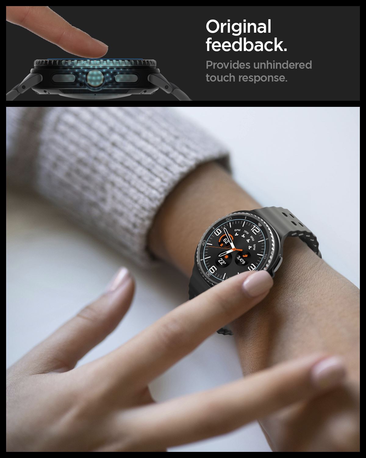 Spigen Glass tR EZ Fit 2 Pack - Samsung Galaxy Watch 8 Classic (46mm) (7)
