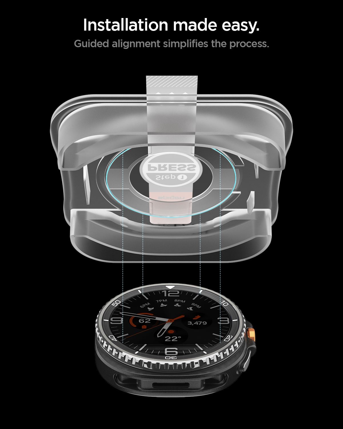 Spigen Glass tR EZ Fit 2 Pack - Samsung Galaxy Watch 8 Classic (46mm) (8)
