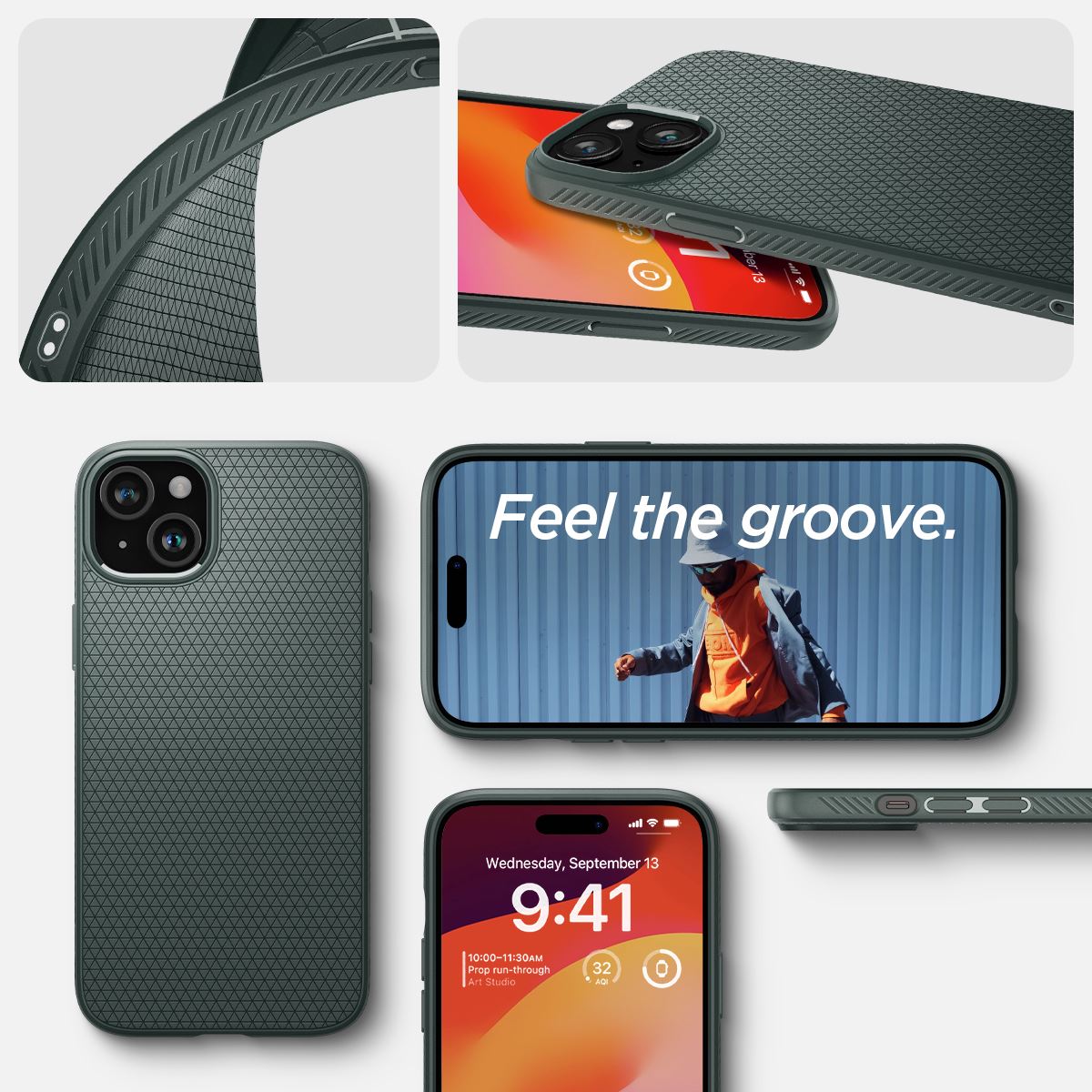 Spigen Liquid Air, abyss green - iPhone 15 (19)