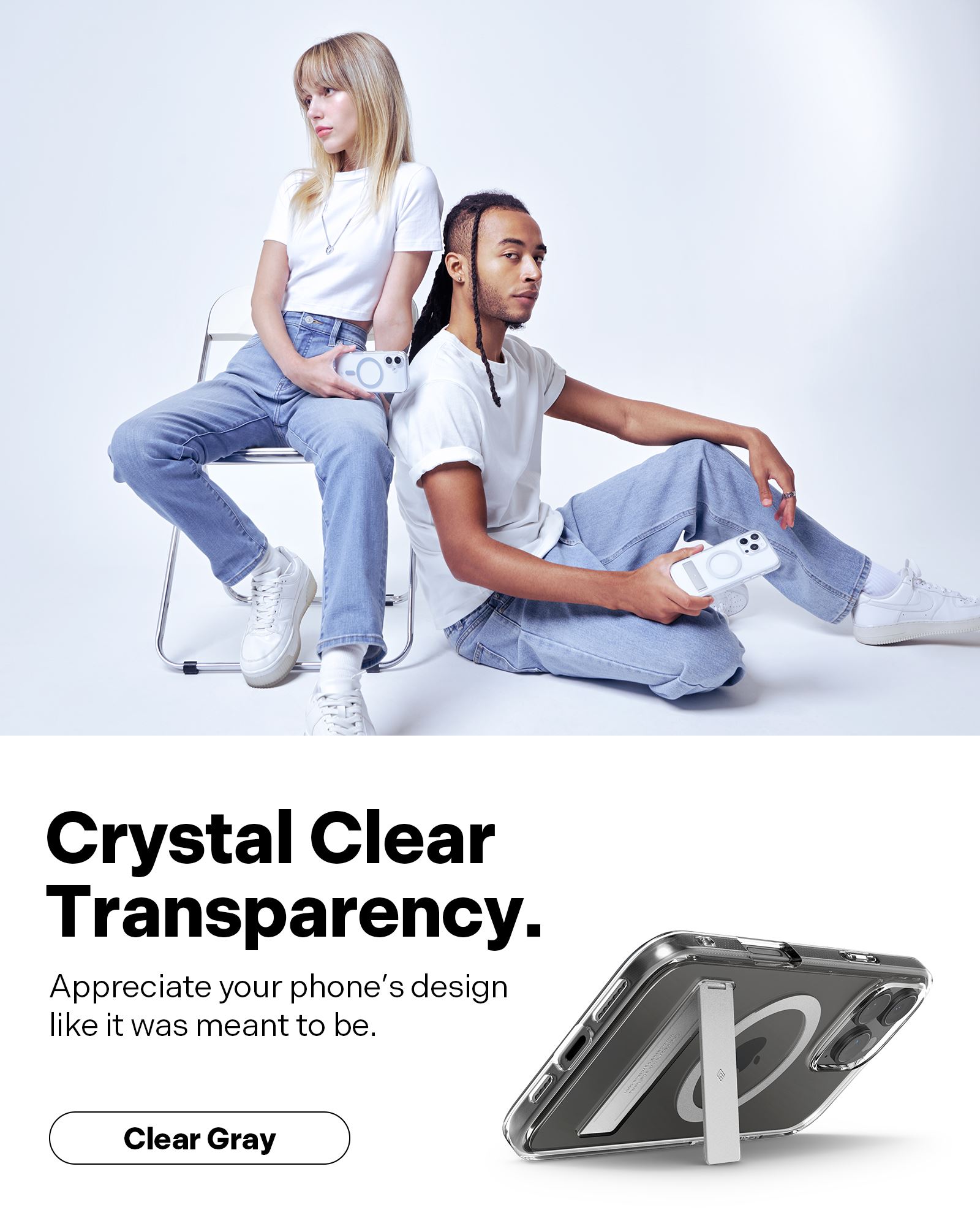 Spigen Caseology Capella MagSafe Kickstand, clear gray - iPhone 16 Pro (11)