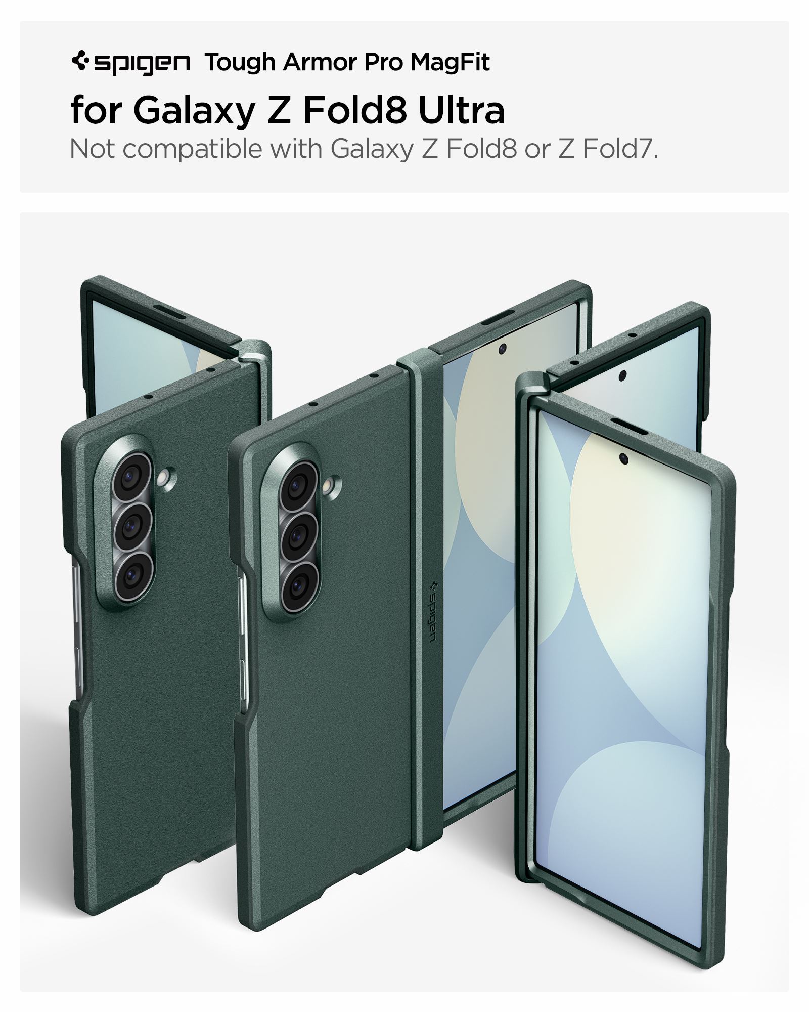 Spigen Tough Armor Pro MagSafe, abyss green - Samsung Galaxy Z Fold8 Ultra (10)