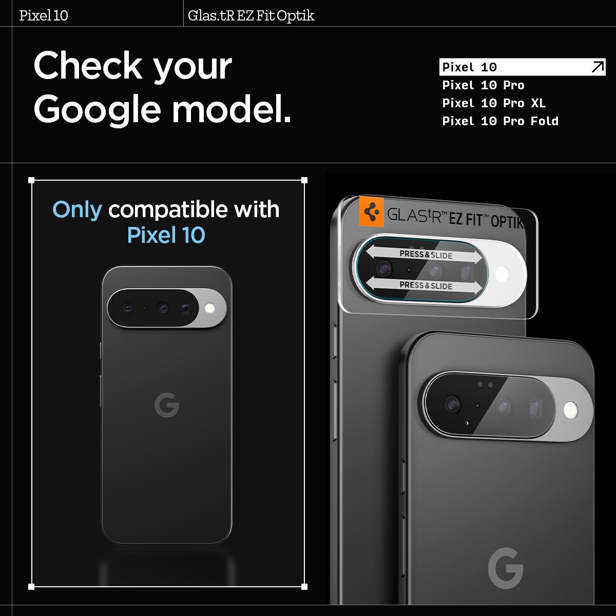 Spigen Glass tR EZ Fit Optik 2 Pack, crystal clear - Google Pixel 10 (10)