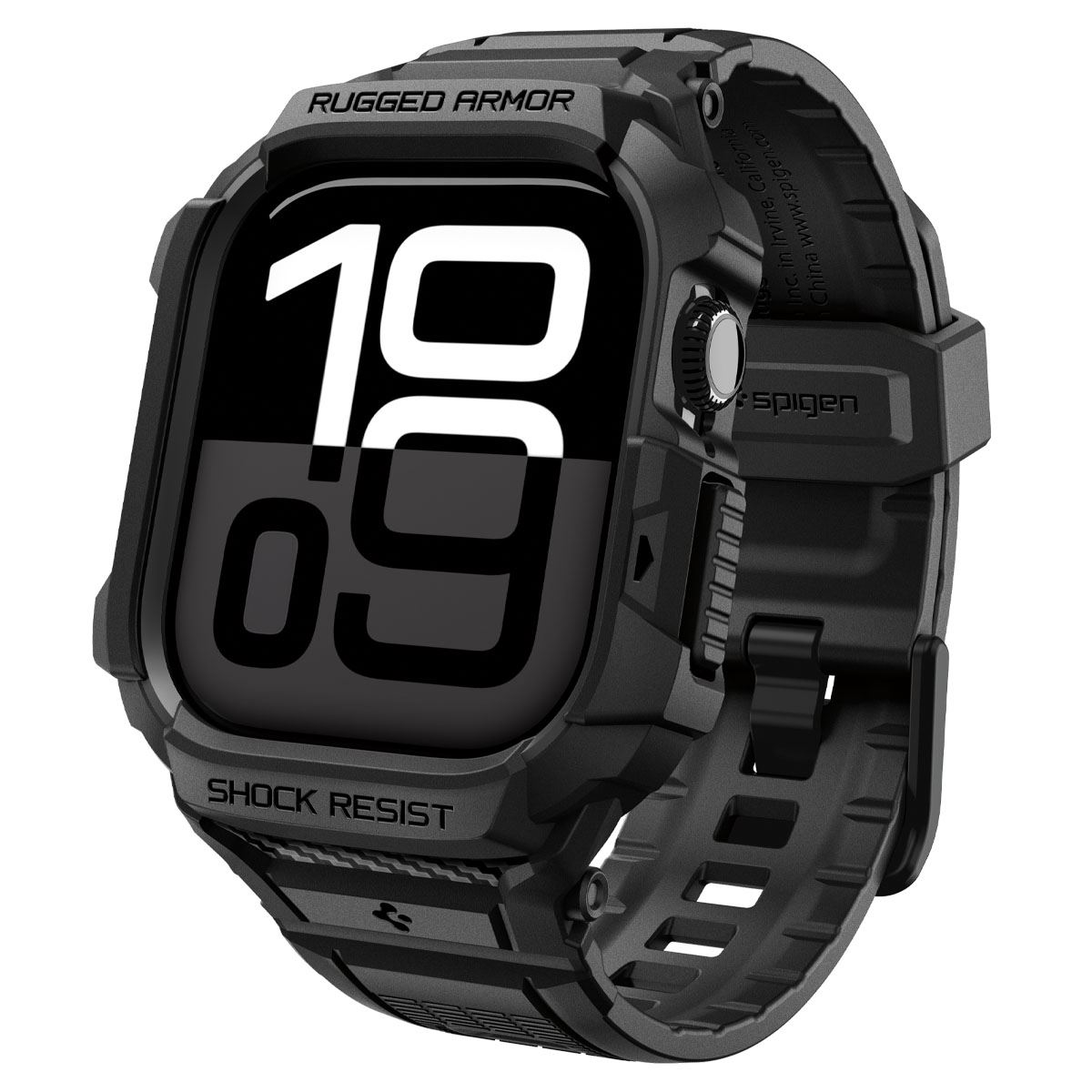 Spigen Rugged Armor Pro 2, matte black - Apple Watch 11 46mm (1)