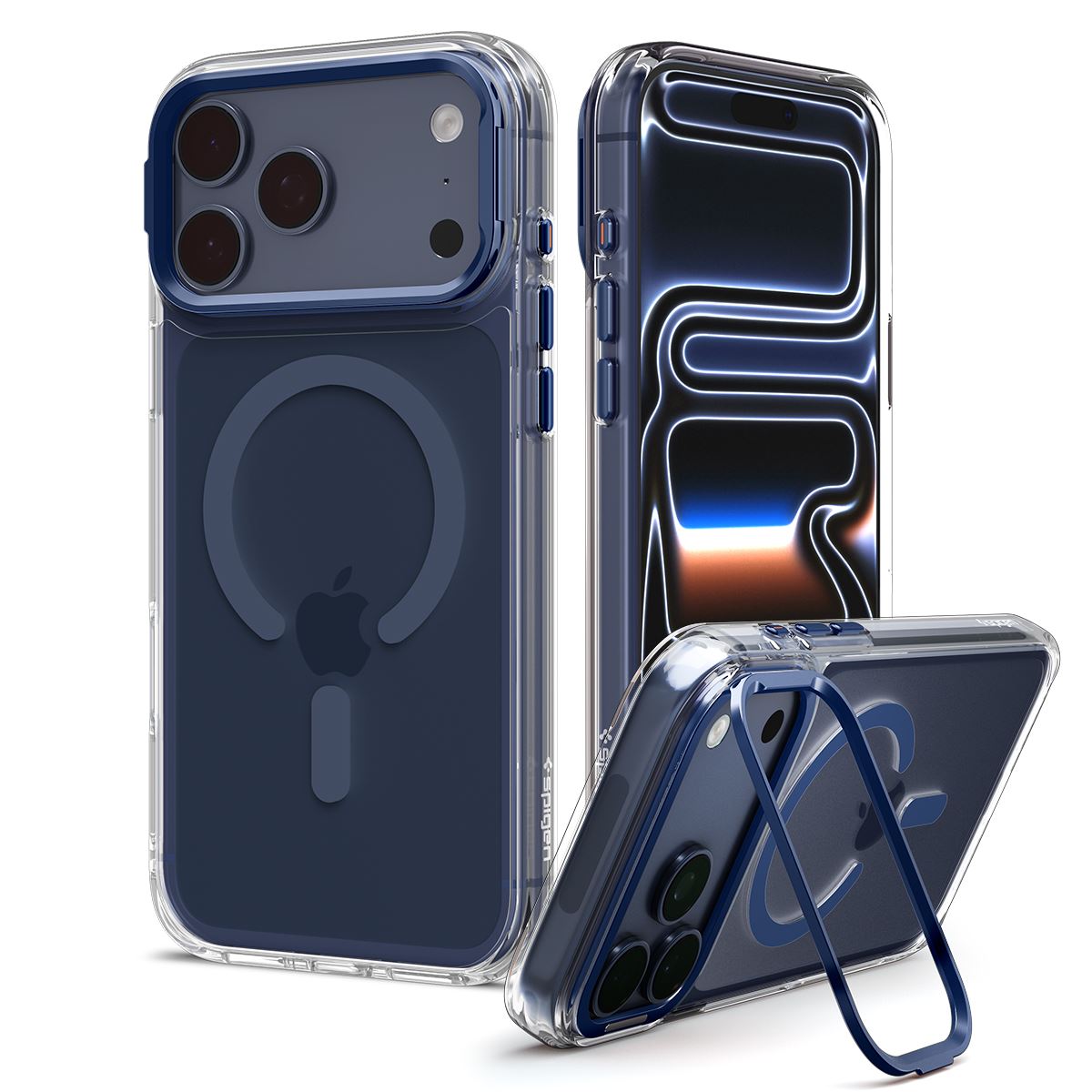 Spigen Ultra Hybrid Optik S MagSafe, clear deep blue - iPhone 18 Pro/17 Pro
