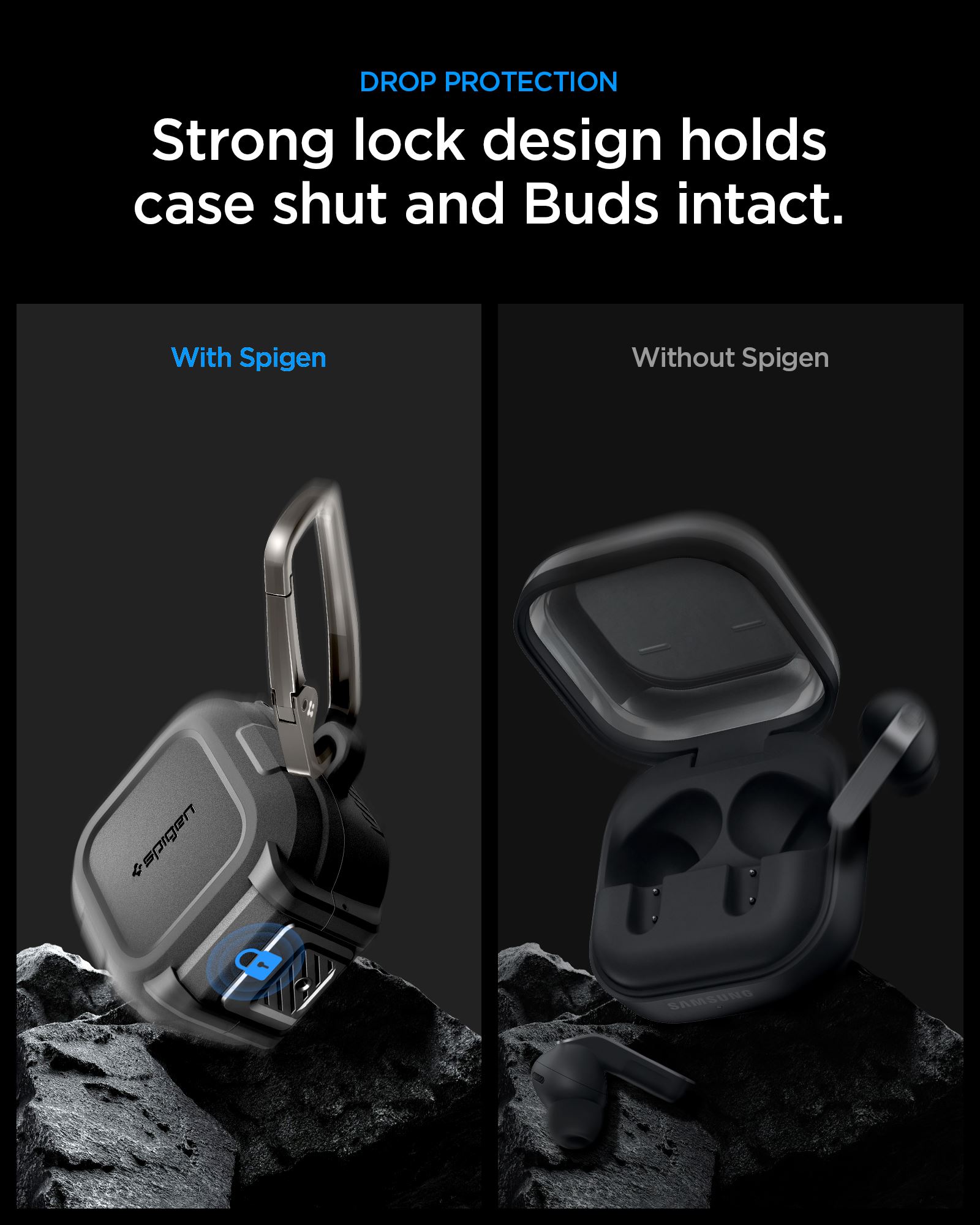 Spigen Lock Fit, matte black - Samsung Galaxy Buds 4 Pro/4 (18)