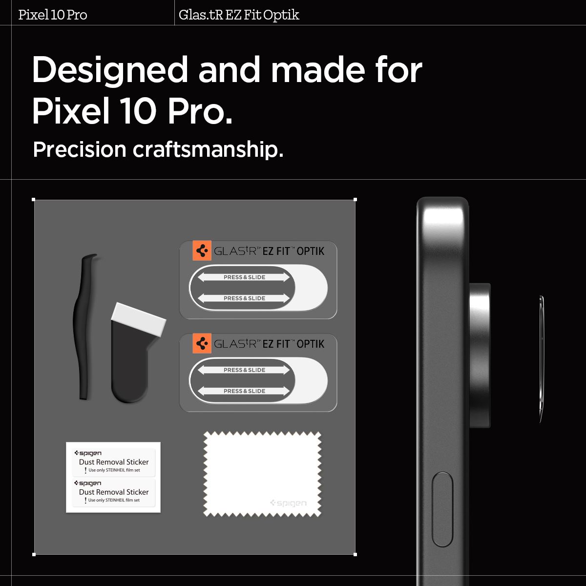 Spigen Glass tR EZ Fit Optik 2 Pack, crystal clear - Google Pixel 10 Pro (14)