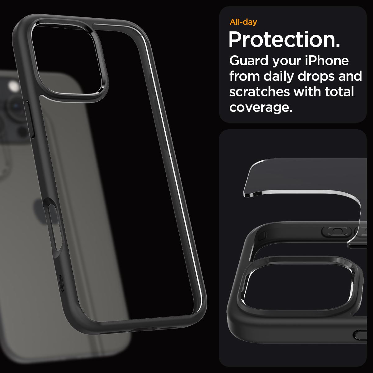 Spigen Crystal Hybrid, matte black - iPhone 16 Pro Max (12)
