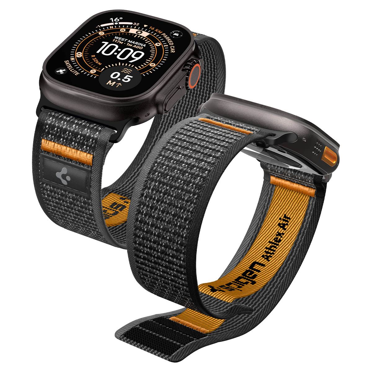 Spigen Athlex Air 2 Active Band, black orange - Apple Watch 49mm/46mm/45mm/44mm (1)