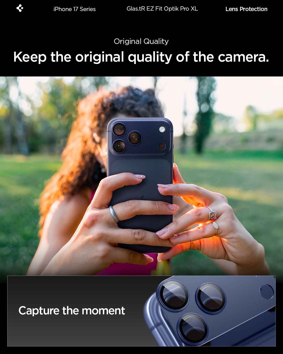 Spigen Glass tR EZ Fit Optik Pro XL 1 Pack, blue - iPhone 17 Pro (12)