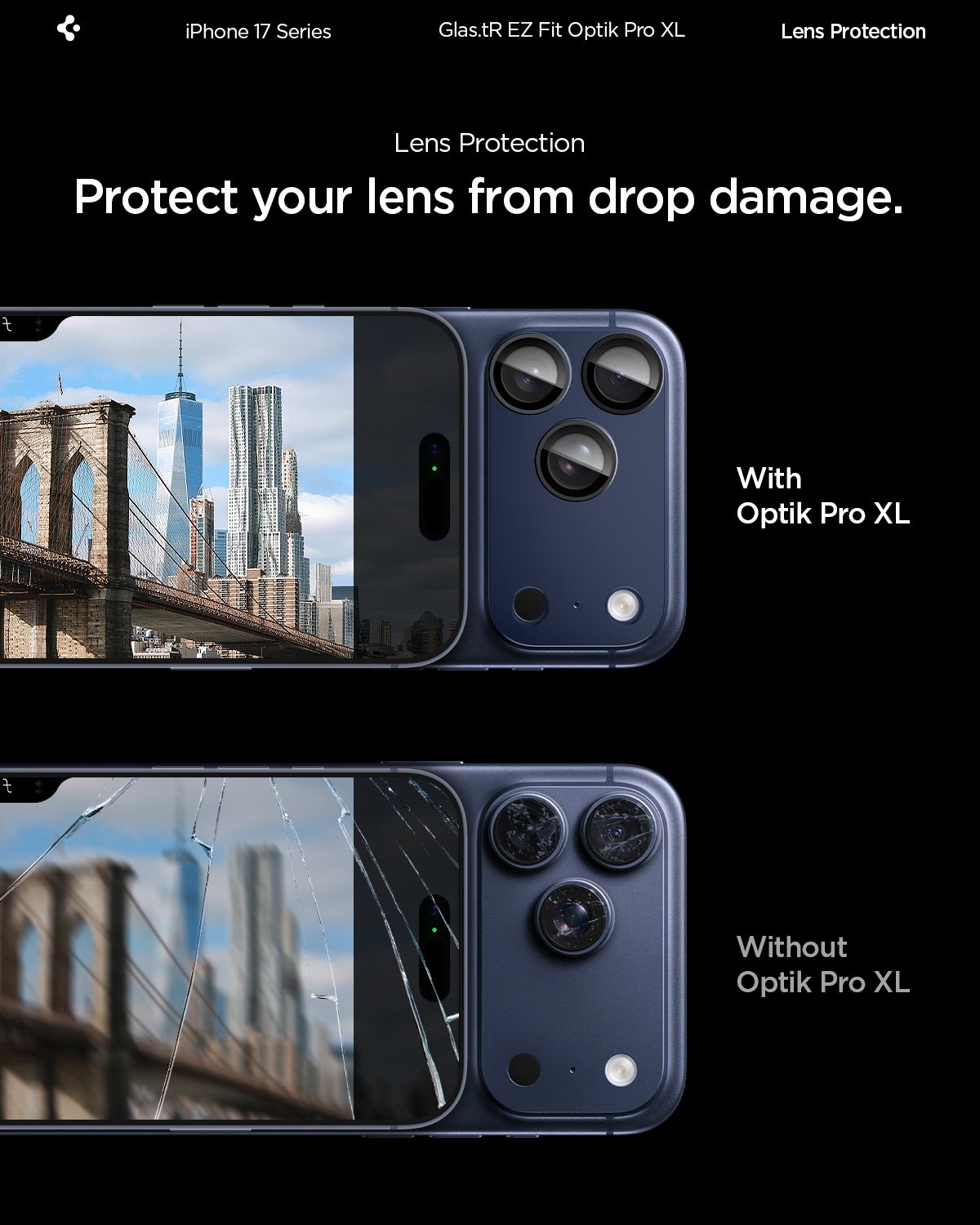 Spigen Glass tR EZ Fit Optik Pro XL 1 Pack, blue - iPhone 17 Pro (14)