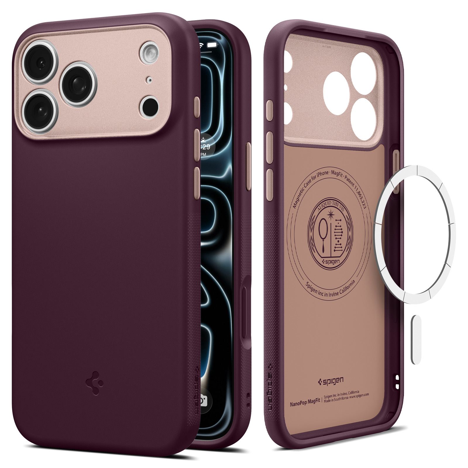 Spigen Nano Pop MagSafe, burgundy bean - iPhone 18 Pro Max/17 Pro Max (1)