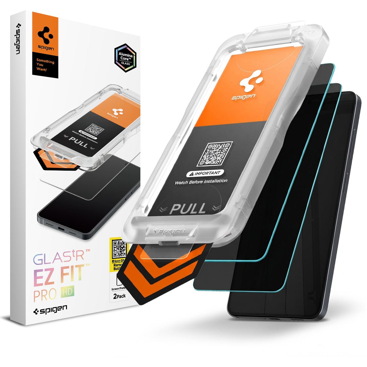 Spigen Glass tR EZ Fit Pro HD (Privacy) 2 Pack, transparency - Samsung Galaxy S26+ (1)