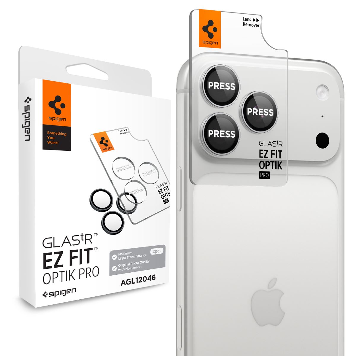 Spigen Glass tR EZ Fit Optik Pro 2 Pack, silver - iPhone 18 Pro Max/18 Pro